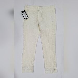 Elegant Cream Lace Women Pants By Karen Harman Size 2 $288 Retail